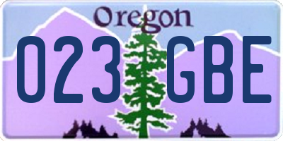 OR license plate 023GBE