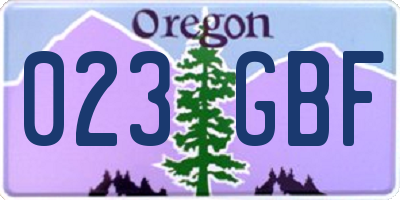 OR license plate 023GBF