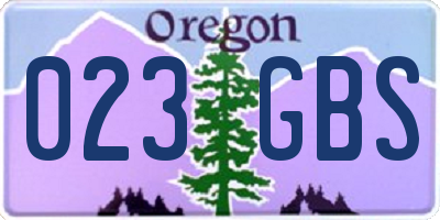 OR license plate 023GBS