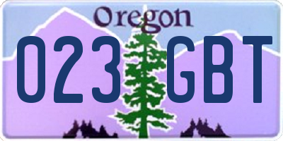 OR license plate 023GBT