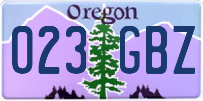 OR license plate 023GBZ