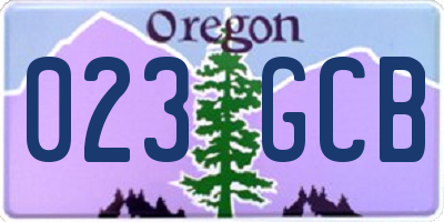OR license plate 023GCB