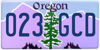 OR license plate 023GCD