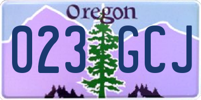 OR license plate 023GCJ