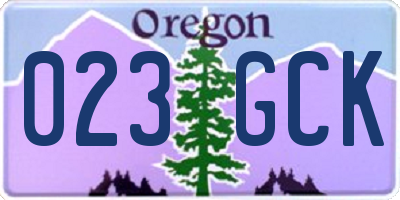 OR license plate 023GCK