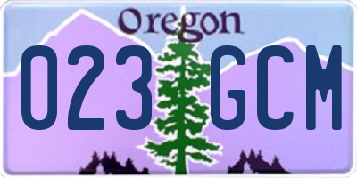 OR license plate 023GCM