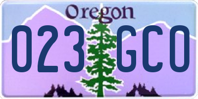 OR license plate 023GCO