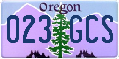 OR license plate 023GCS