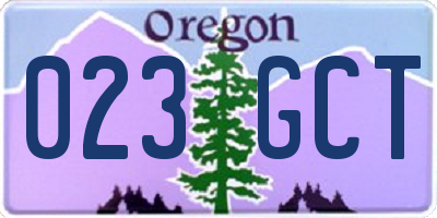 OR license plate 023GCT
