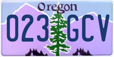 OR license plate 023GCV