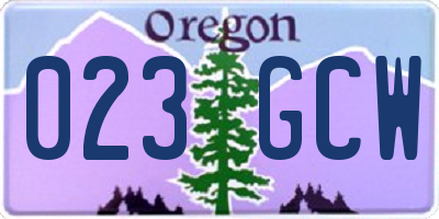 OR license plate 023GCW