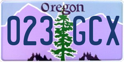 OR license plate 023GCX