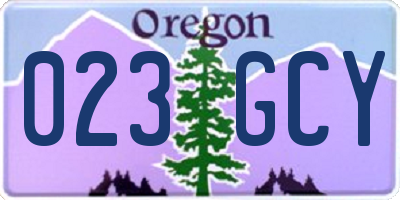 OR license plate 023GCY