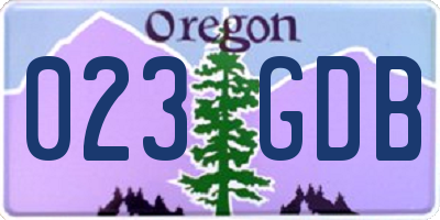 OR license plate 023GDB