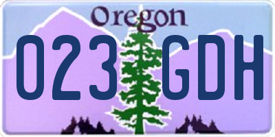 OR license plate 023GDH