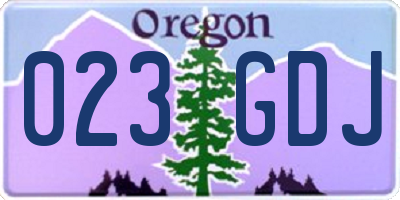 OR license plate 023GDJ