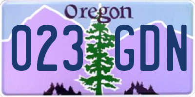 OR license plate 023GDN