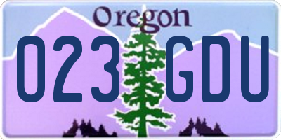 OR license plate 023GDU