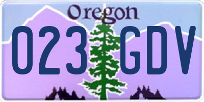 OR license plate 023GDV