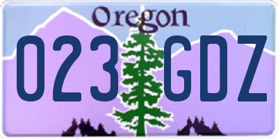 OR license plate 023GDZ