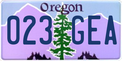 OR license plate 023GEA