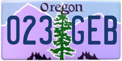 OR license plate 023GEB