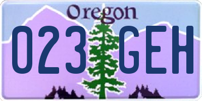 OR license plate 023GEH