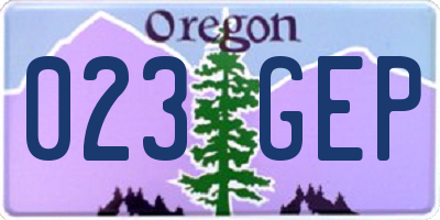 OR license plate 023GEP