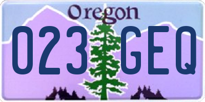 OR license plate 023GEQ