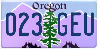 OR license plate 023GEU