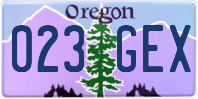 OR license plate 023GEX