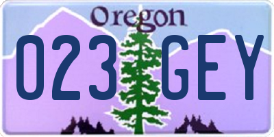 OR license plate 023GEY