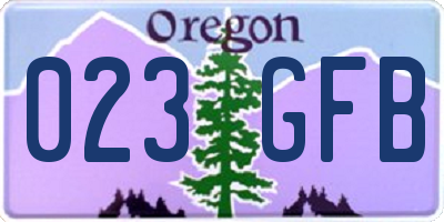 OR license plate 023GFB