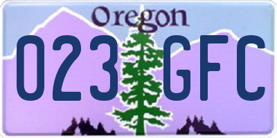 OR license plate 023GFC