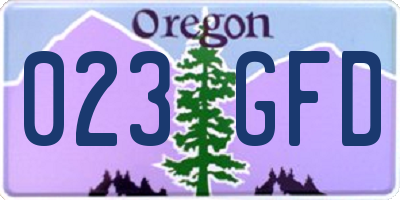 OR license plate 023GFD