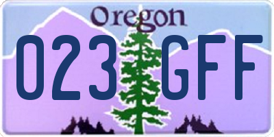 OR license plate 023GFF