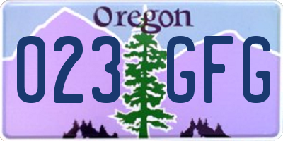 OR license plate 023GFG