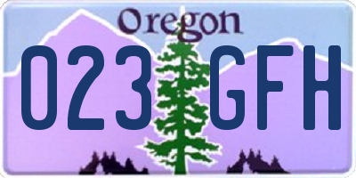 OR license plate 023GFH
