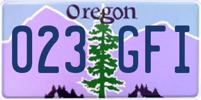 OR license plate 023GFI