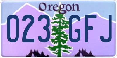 OR license plate 023GFJ