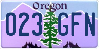 OR license plate 023GFN
