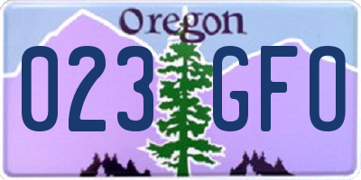 OR license plate 023GFO