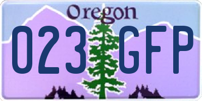 OR license plate 023GFP