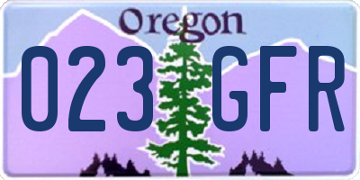OR license plate 023GFR