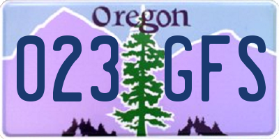 OR license plate 023GFS