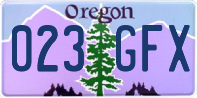 OR license plate 023GFX