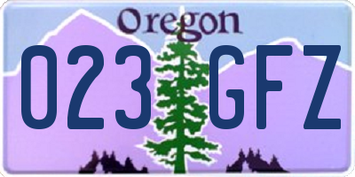 OR license plate 023GFZ