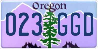 OR license plate 023GGD