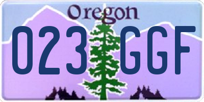 OR license plate 023GGF