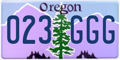 OR license plate 023GGG